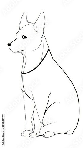 illustration of a white dog