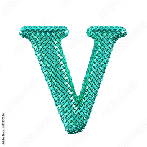 Wallpaper Mural Turquoise ribbed symbol. letter v Torontodigital.ca