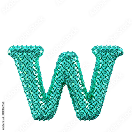 Wallpaper Mural Turquoise ribbed symbol. letter w Torontodigital.ca
