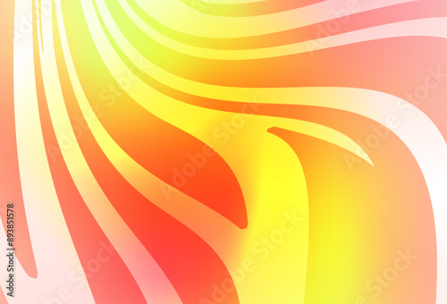 Light Red, Yellow vector blurred shine abstract texture.