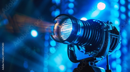 moving headlight in an auditorium or theater photo