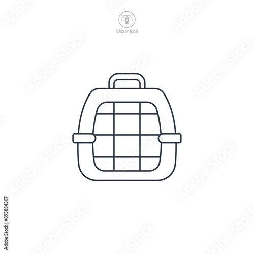 Pet Carrier icon symbol vector illustration isolated on white background