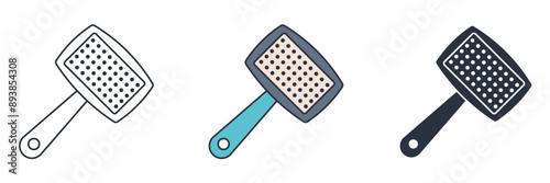 Groomer pet brush icon symbol vector illustration isolated on white background