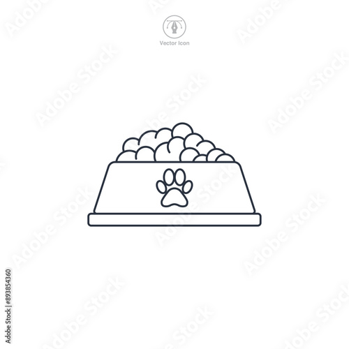 Pet Food Bowl icon symbol vector illustration isolated on white background