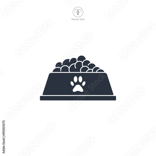 Pet Food Bowl icon symbol vector illustration isolated on white background