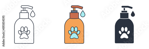 Pet Shampoo icon symbol vector illustration isolated on white background