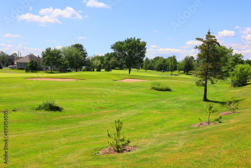 Summer landscape Bromont eastern township Quebec province Canada photo