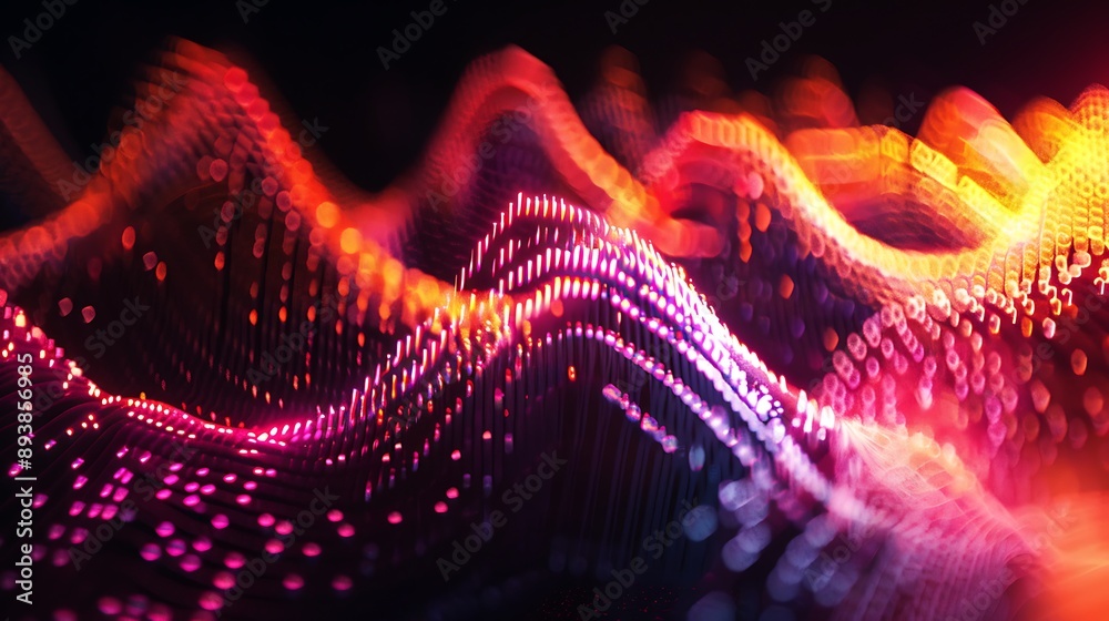 Obraz premium Abstract Wave of Vibrant Lights