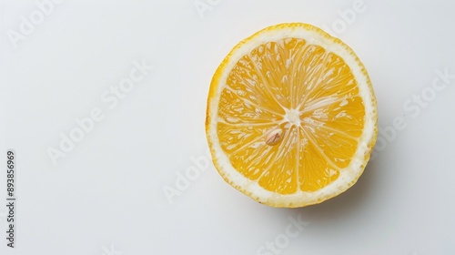 Half cut fresh lemon or mosambi on white background photo