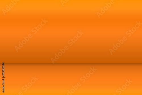 3d orange empty studio room wall abstract background texture burnt orange colour shiny gradient effect grunge  vector illustration.