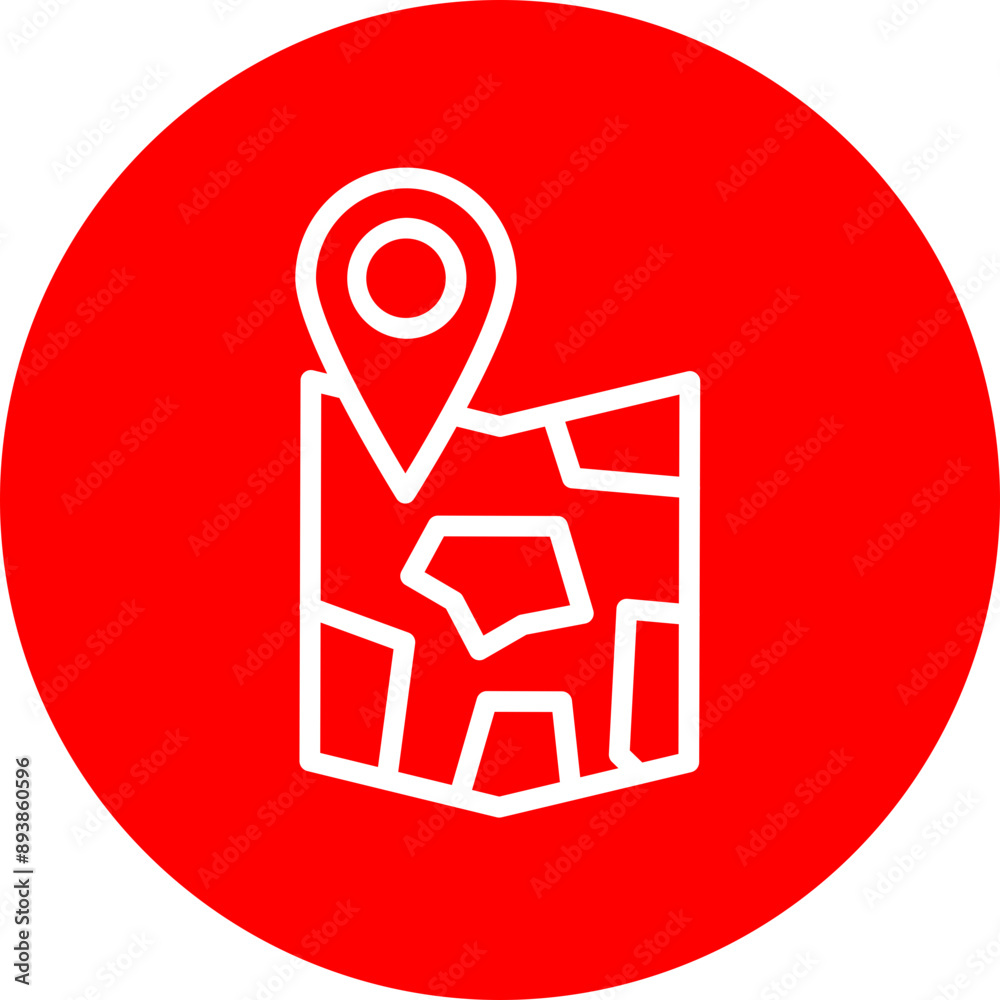 Map Vector Line White Circle Red Map Vector Line White Circle Red