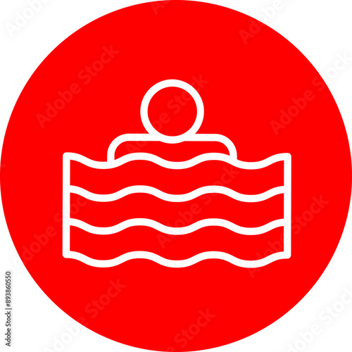 Drowning Vector Line White Circle Red