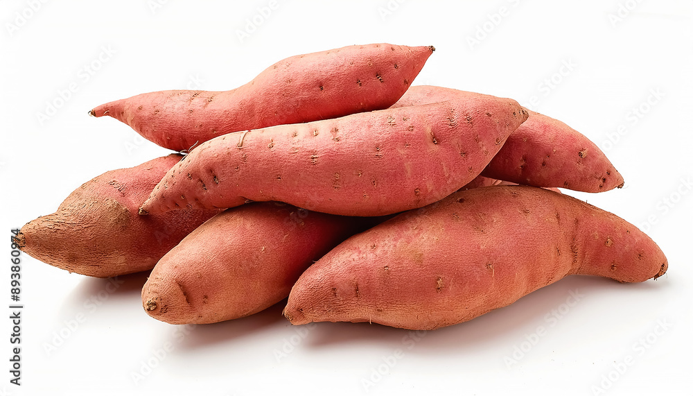 A lots of fresh Sweet Potato Vegetables organic isolated on white background A lots of fresh Sweet Potato Vegetables organic isolated on white background