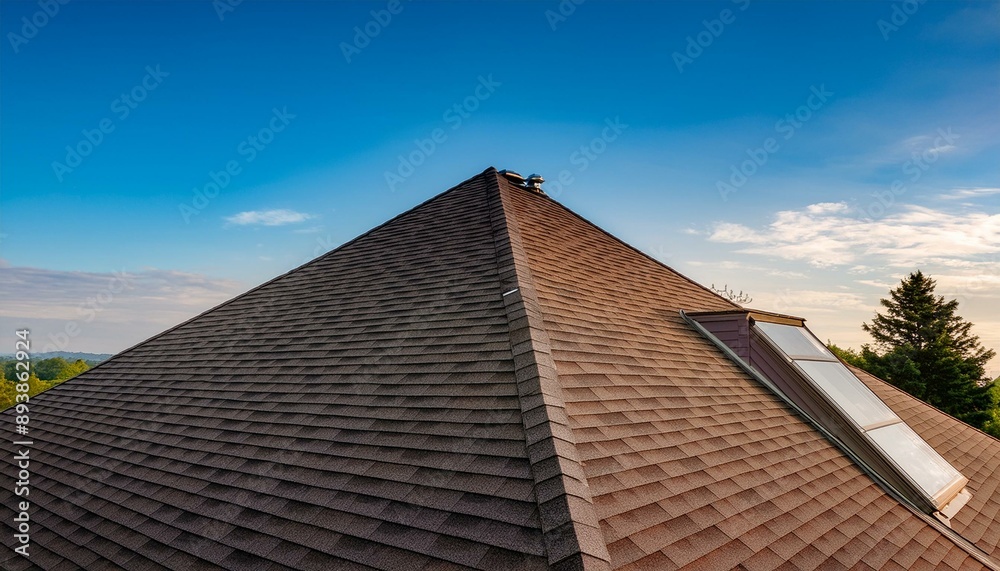 Gabled roof with customizable shingles for suburban homes Gabled roof with customizable shingles for suburban homes
