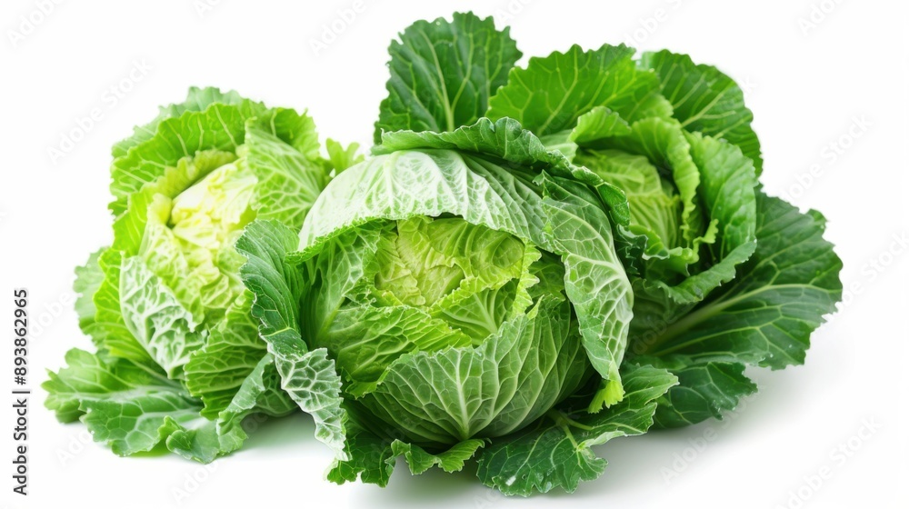 Green Cabbage. Isolated on White Background with Clipping Path for Healthy Vegetarian Salad Green Cabbage. Isolated on White Background with Clipping Path for Healthy Vegetarian Salad