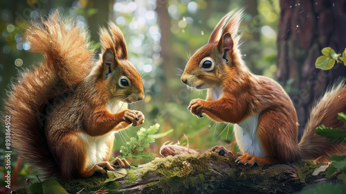 Illustrate animals demonstrating memory and learning, such as a squirrel remembering the location of hidden food caches, or a dog recognizing commands and signals.  © Mmmdrza