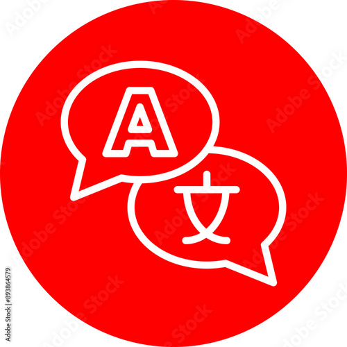 Translator Vector Line White Circle Red