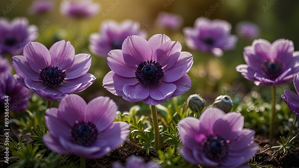 Fototapeta premium purple crocuses in the garden
