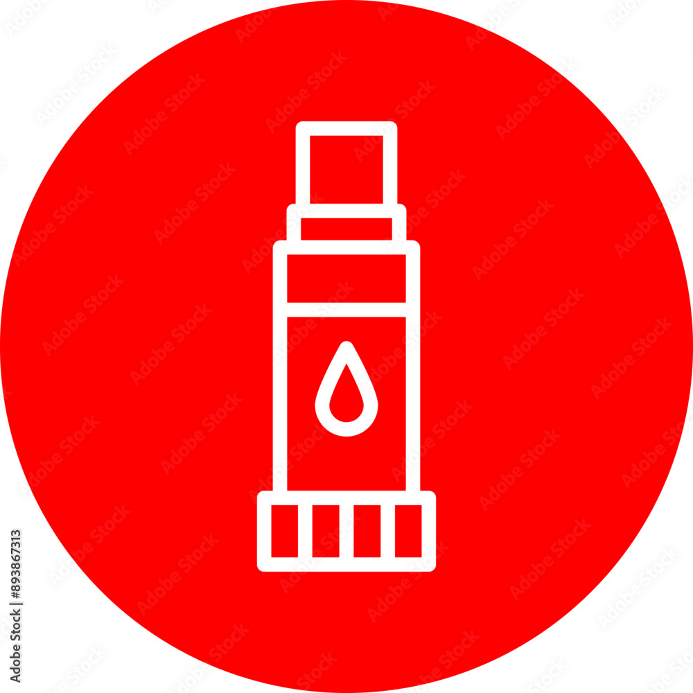 Glue Stick Vector Line White Circle Red Glue Stick Vector Line White Circle Red