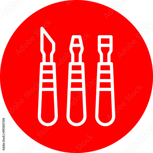 Sculpting Tools Vector Line White Circle Red