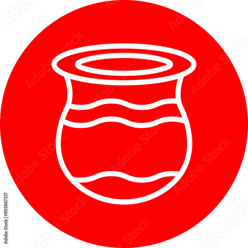 Clay Vector Line White Circle Red