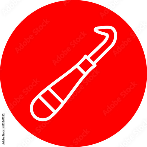 Crochethook Vector Line White Circle Red