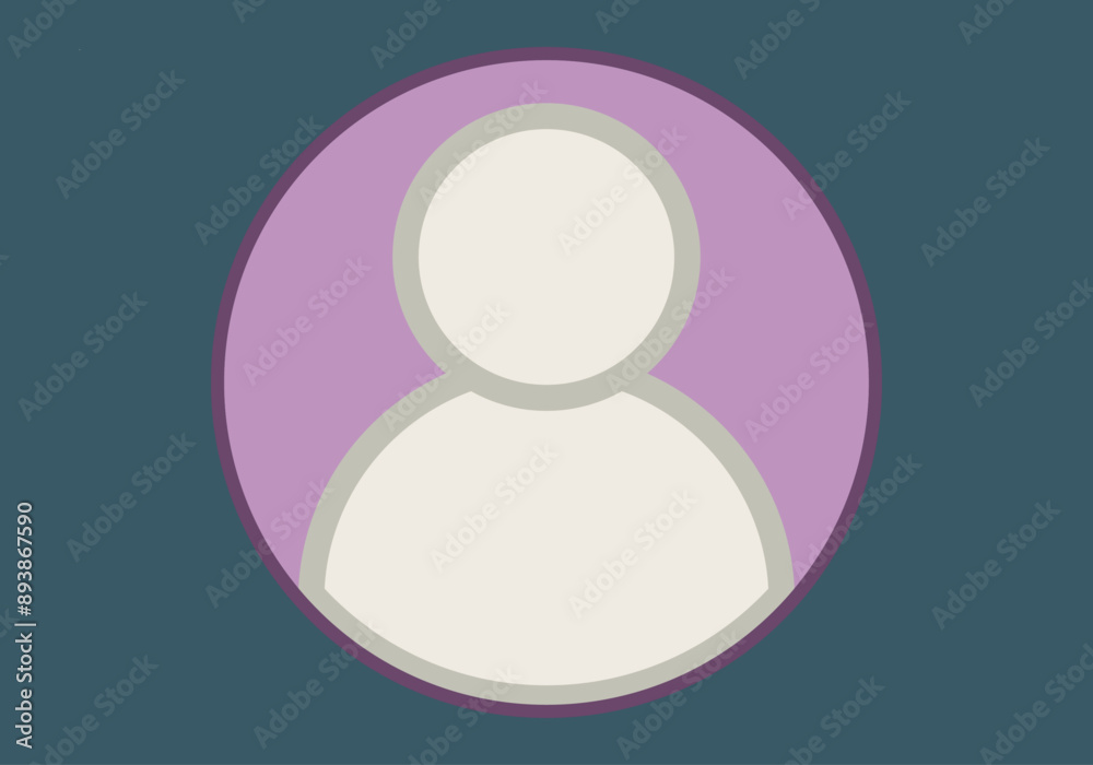 Icono de usuario con círculo morado en fondo azul grisáceo