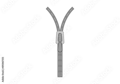 Cremallera de chaqueta abriéndose gris
