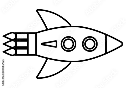 Icono negro de nave espacial en fondo blanco