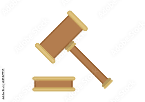 Martillo de madera de juez para dictar sentencia en juicio 