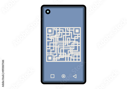 Smartphone con código qr en pantalla