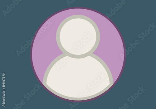 Icono de usuario con círculo morado en fondo azul grisáceo
