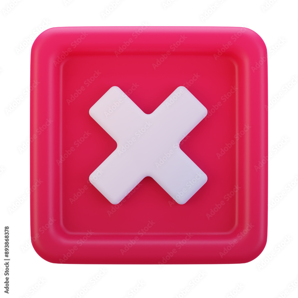 3D Render Illustration Cross sign icon 3D Render Illustration Cross sign icon