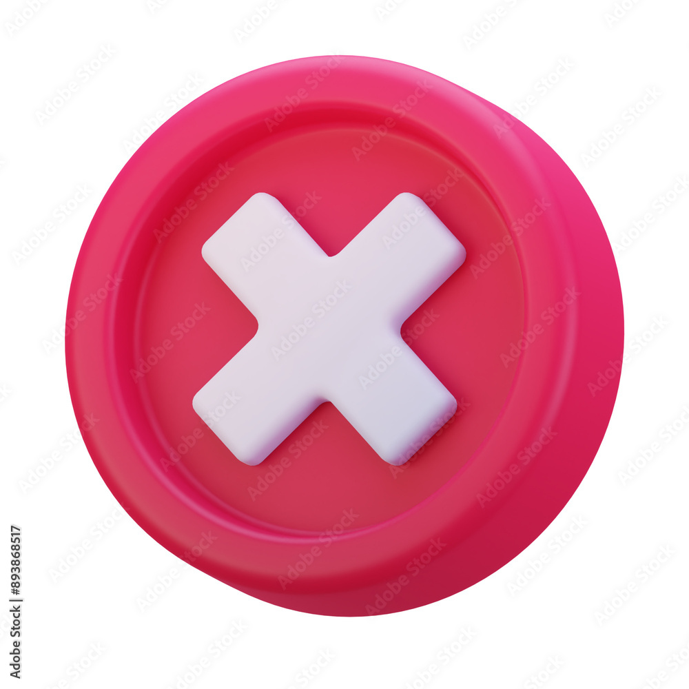 3D Render Illustration Red Circle icon cross mark 3D Render Illustration Red Circle icon cross mark