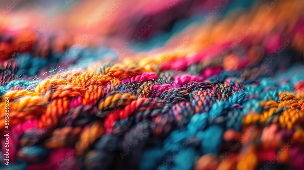 Fototapeta premium Vivid textiles in close up Macro shot