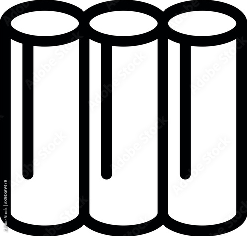Three cylindrical batteries are forming a battery pack providing portable power