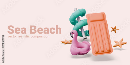 Sea shore, beach. Commercial layout for resort business