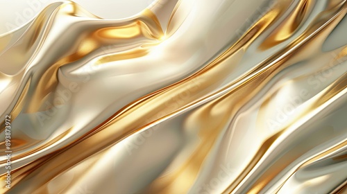 Luxurious golden light waves with metallic textures and detailed background