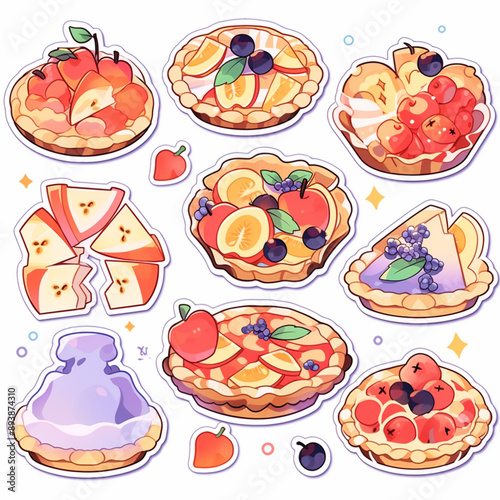 set of sweets fruit pie strikers