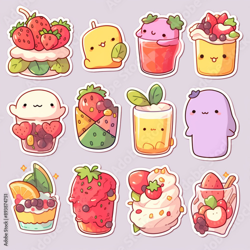 set of sweets drink and food strikers