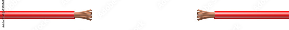 Obraz premium rotes unterbrochenes Stromkabel