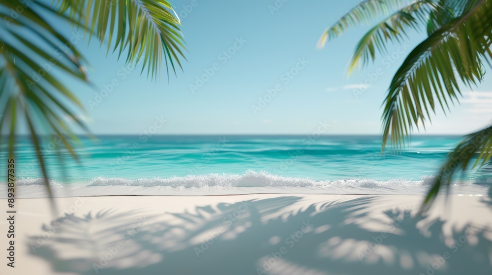 A peaceful beach with soft white sand, turquoise waters, and palm trees swaying in the breeze, high-resolution photo, realistic photo, cinematography, hyper realistic A peaceful beach with soft white sand, turquoise waters, and palm trees swaying in the breeze, high-resolution photo, realistic photo, cinematography, hyper realistic
