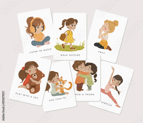 Kids activity Cards, Kids silhouettes, Educational Cards, Kids materials, Kindergarten vector, School materials, Educational activity vector