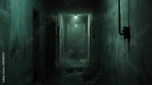 Wallpaper Mural Creepy corridor in a dark abandoned building Torontodigital.ca