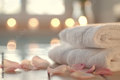 Wallpaper Mural Spa Towels with Rose Petals Torontodigital.ca