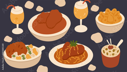 Comfort Food Classics - Mac and Cheese, Fried Chicken, and Potato Salad.