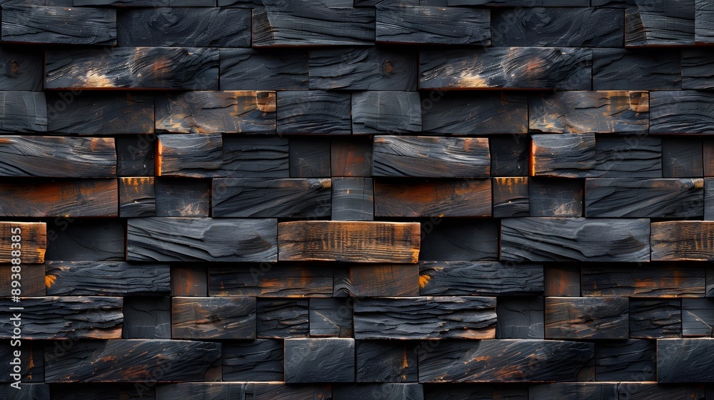 Textured Black Wooden Wall with Rustic Charm Textured Black Wooden Wall with Rustic Charm