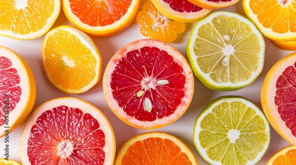 A vibrant pattern of citrus fruit halves arranged in a circular design, with seeds visible, high-resolution photo, realistic photo, hyper realistic A vibrant pattern of citrus fruit halves arranged in a circular design, with seeds visible, high-resolution photo, realistic photo, hyper realistic