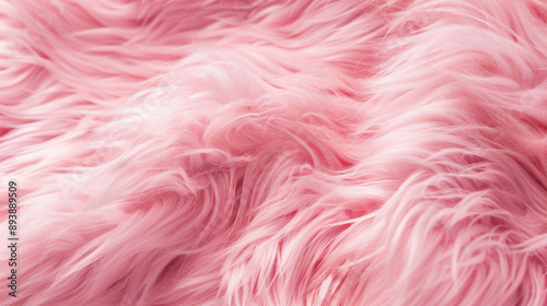 Soft waves of pink fur creating a plush and cozy texture, ideal for a warm and comfortable setting. © VK Studio