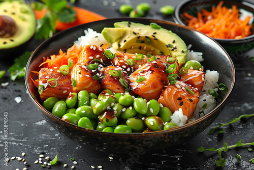 Firecracker salmon poke